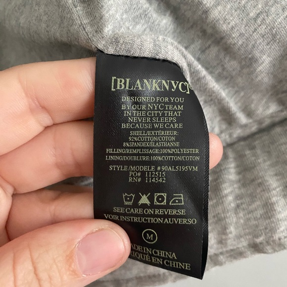 Anthropologie Blank NYC Jacket Size Medium Oversized Grey Knit Quilted Bomber - Picture 12 of 13